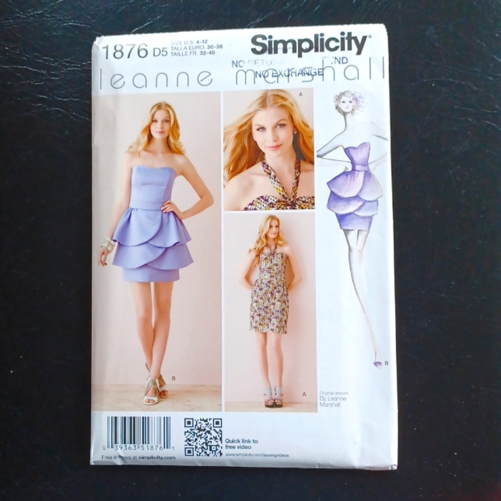 Simplicity Leanne Marshall Dress Sewing Pattern NEW SALE 3/$25